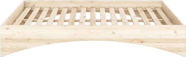 Pat matrimonial în culoare naturală din lemn de pin fără tăblie 180x200 cm Orbit – Karup Design