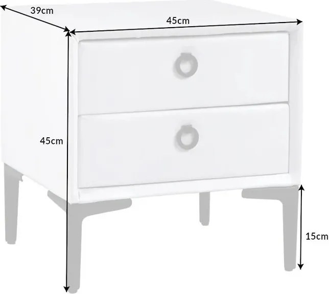 Noptiera, Masuta laterala design modern Cosmopolite, alb