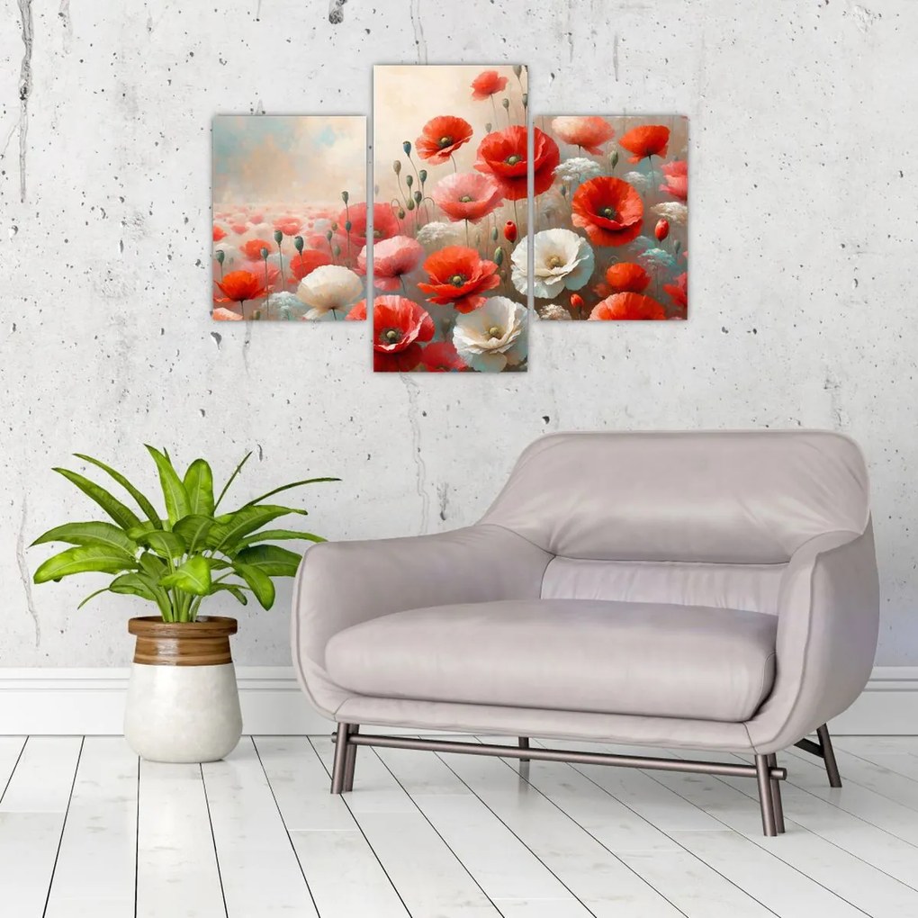 Tablou - Pictură cu maci (90x60 cm)