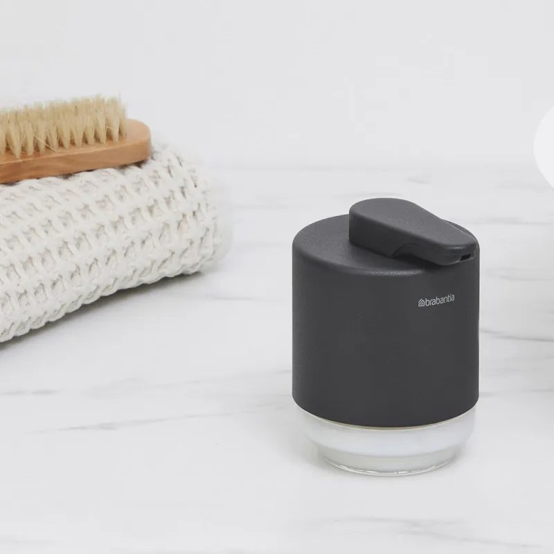 Dozator de sapun lichid Brabantia MindSet 1005672, 200 ml, Deschidere larga, Gri inchis