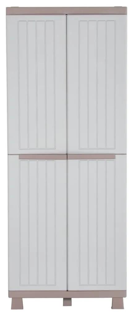 151217 vidaXL Dulap depozitare cu 2 uși, gri deschis și bej, 68x39x170 cm