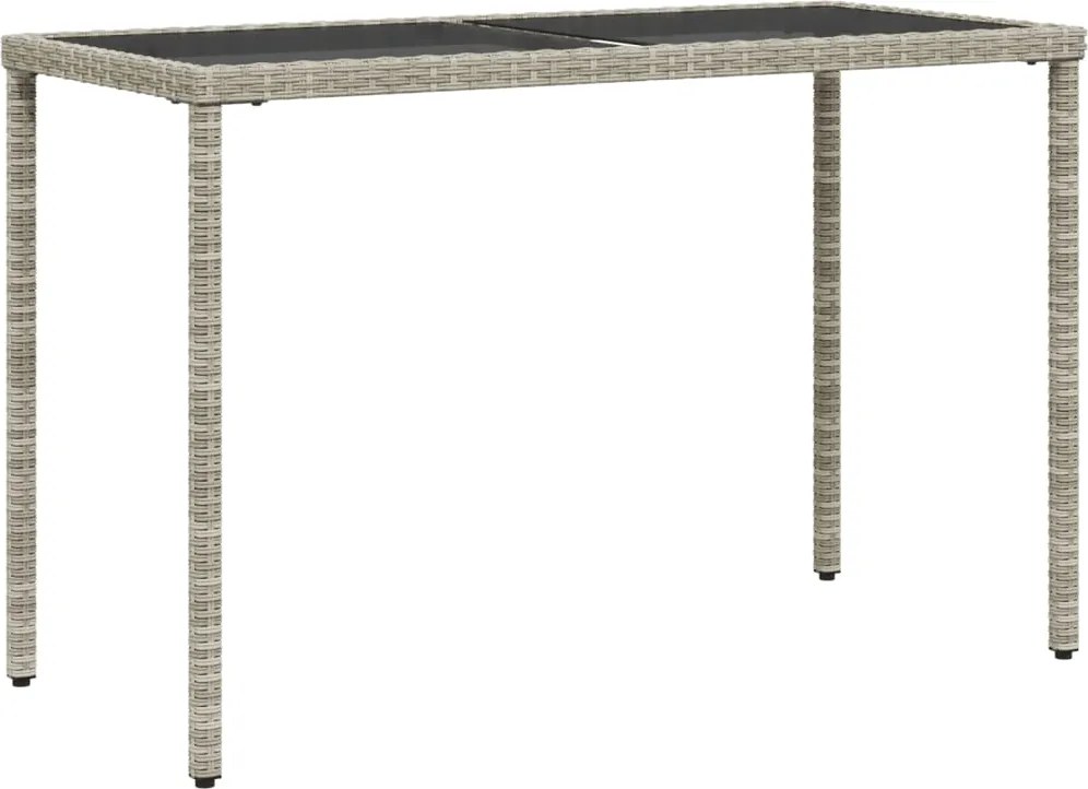 vidaXL Masă de grădină cu blat din sticlă gri deschis, 115x54x74 cm