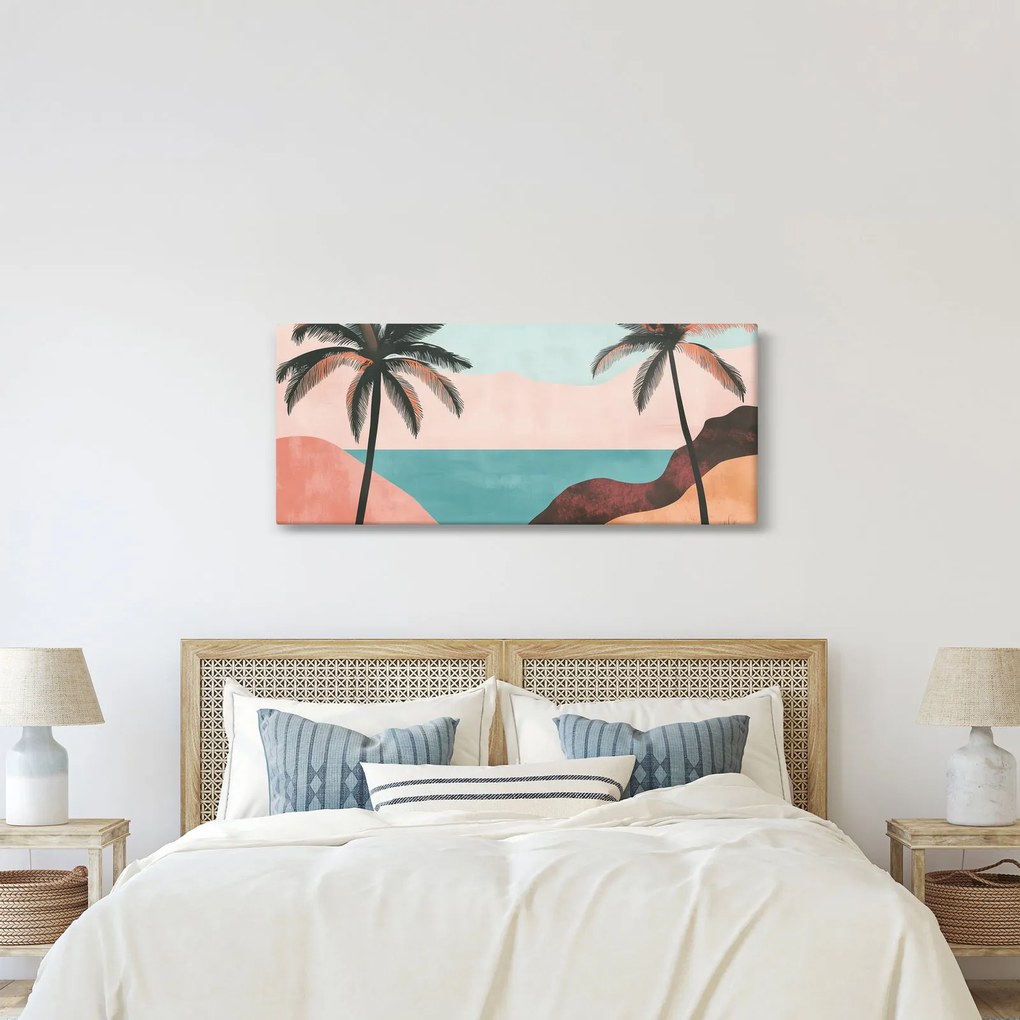Tablou - Palmieri la mare (120x50 cm)
