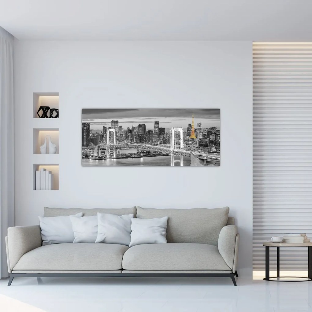 Tablou - Orașul mare cu turnul galben (120x50 cm)