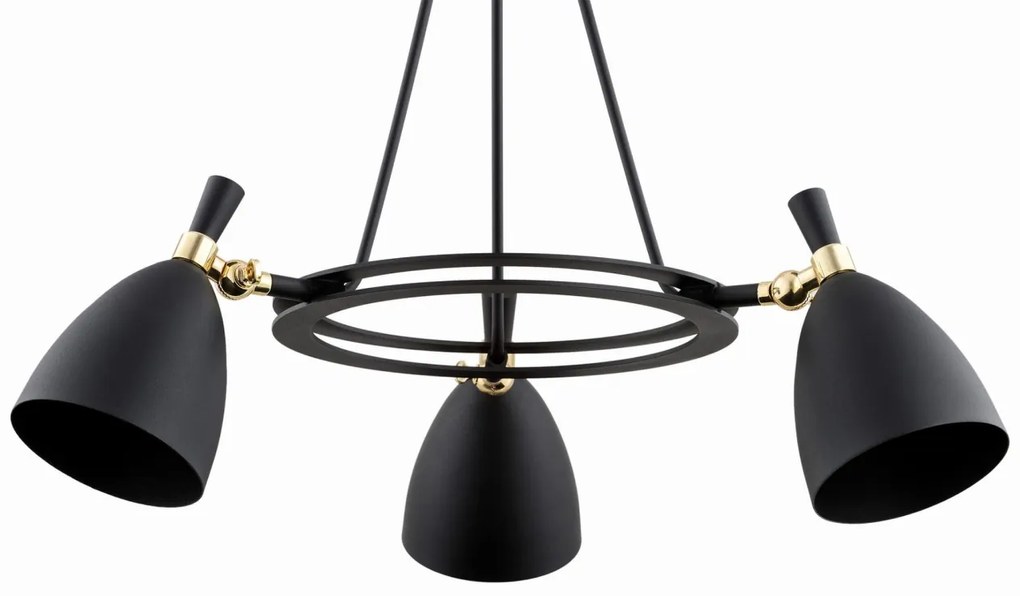 Lustra cu 3 spoturi design modern CHARLOTTE negru