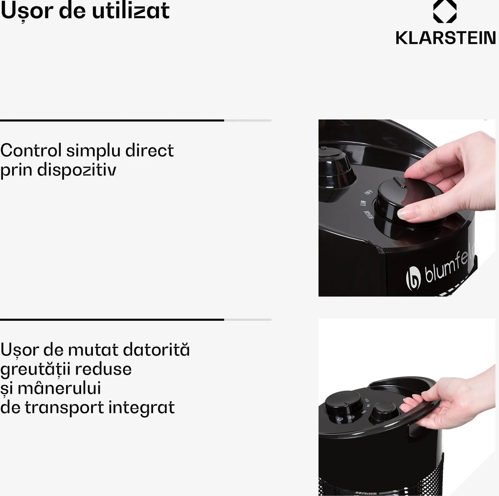 Blumfeldt Heat Guru 360, încălzitor tip stand, 1200/600 W, 2 trepte de încălzire, IPX4, negru