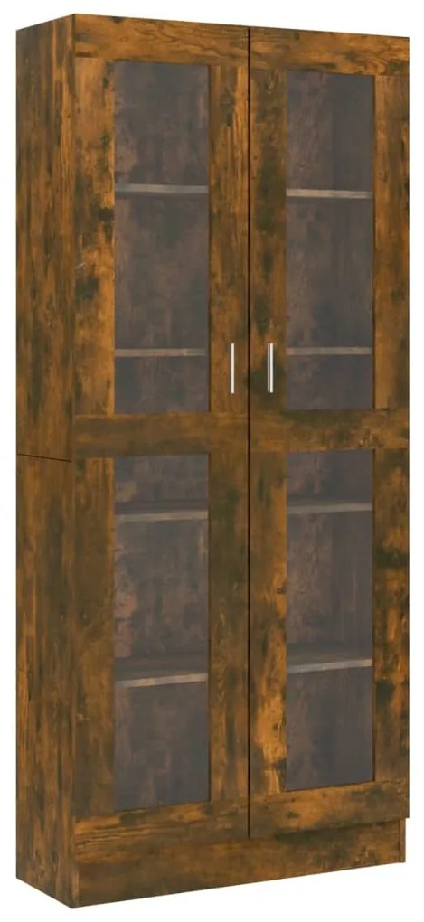 815621 vidaXL Dulap vitrină stejar fumuriu 82,5x30,5x185,5 cm lemn prelucrat