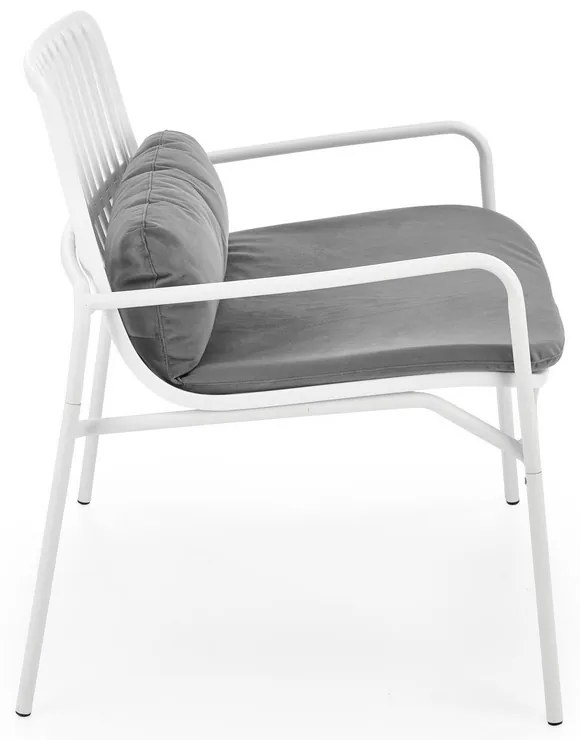 Scaun de gradina Melby, gri/alb
