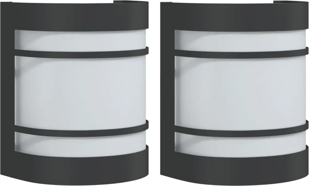 vidaXL Corpuri de iluminat exterior de perete 2 buc argintiu oțel inox