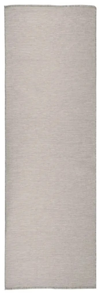 vidaXL Covor de exterior, gri taupe, 80x250 cm, țesătură plată
