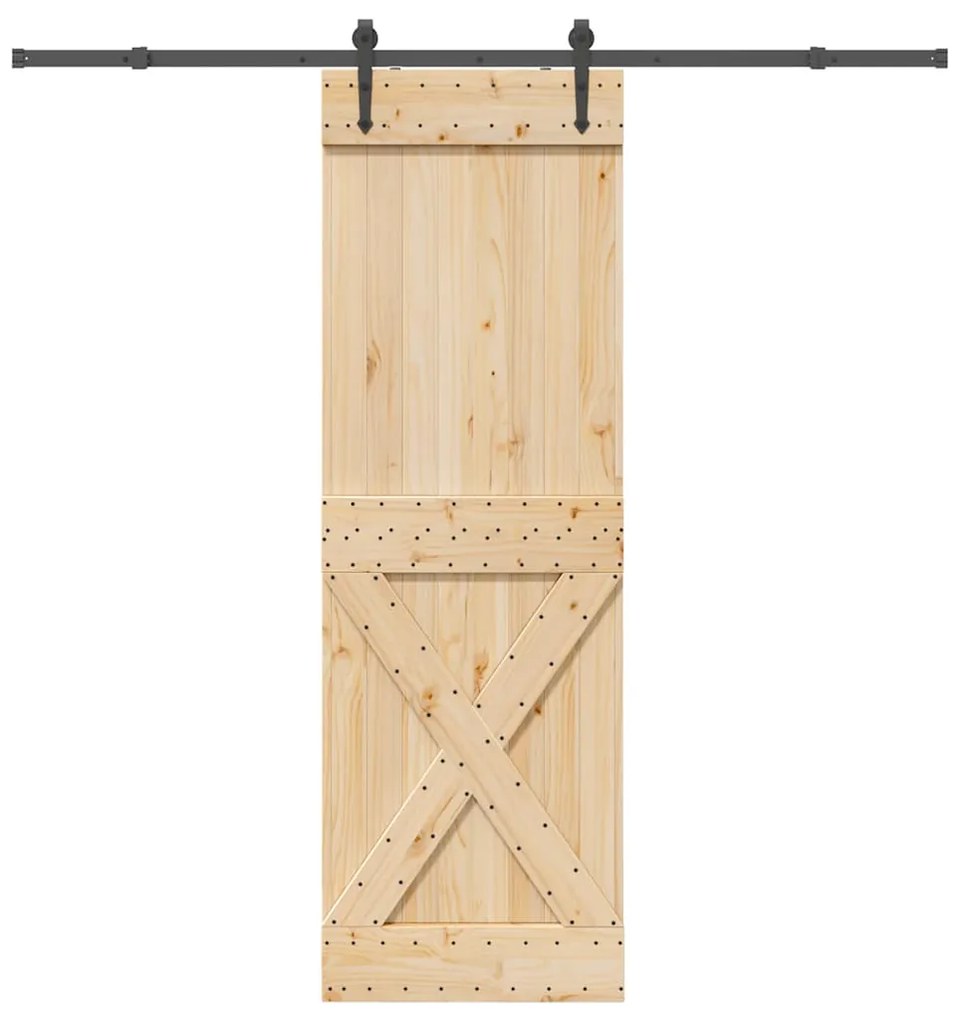 vidaXL Ușă glisantă cu set de feronerie 70x210 cm, lemn masiv de pin