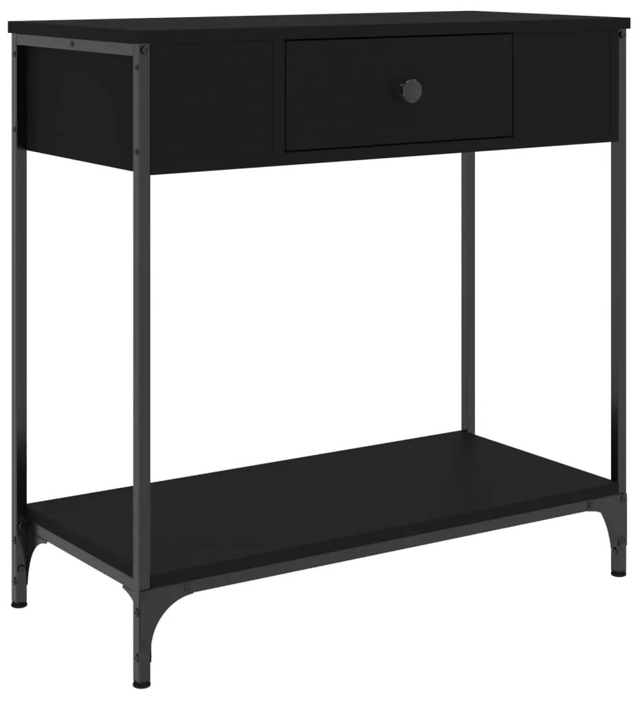 834165 vidaXL Masă consolă, negru, 75x34,5x75 cm, lemn prelucrat