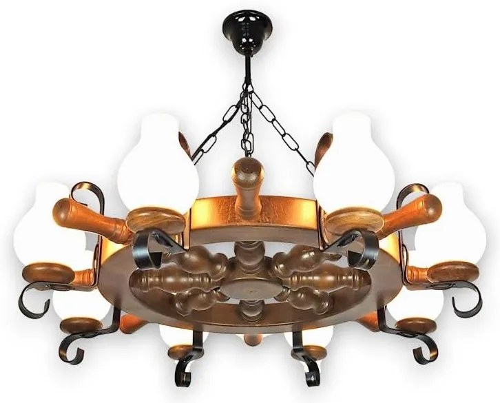 Lustră pe lanț Brilagi TIMONA 8xE14/40W/230V fag/nuc