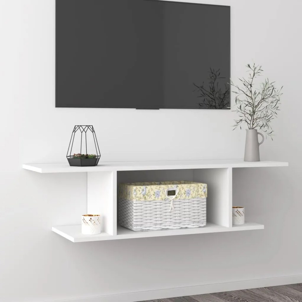 vidaXL Dulap TV montaj pe perete, alb, 103x30x26,5 cm