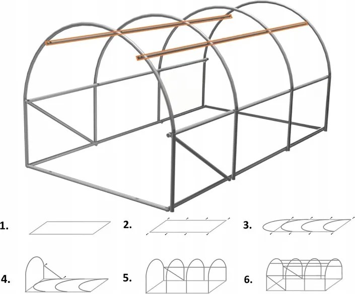 Politunel de grădină EXTRA 2 x 3 m cu ușă articulată