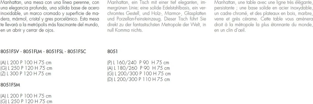 Masa eleganta design LUX Manhattan ceramic 200x100cm