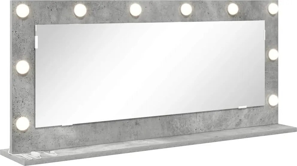 vidaXL Oglindă de toaletă cu oglindă Gri din beton 100 x 45 x 18 cm