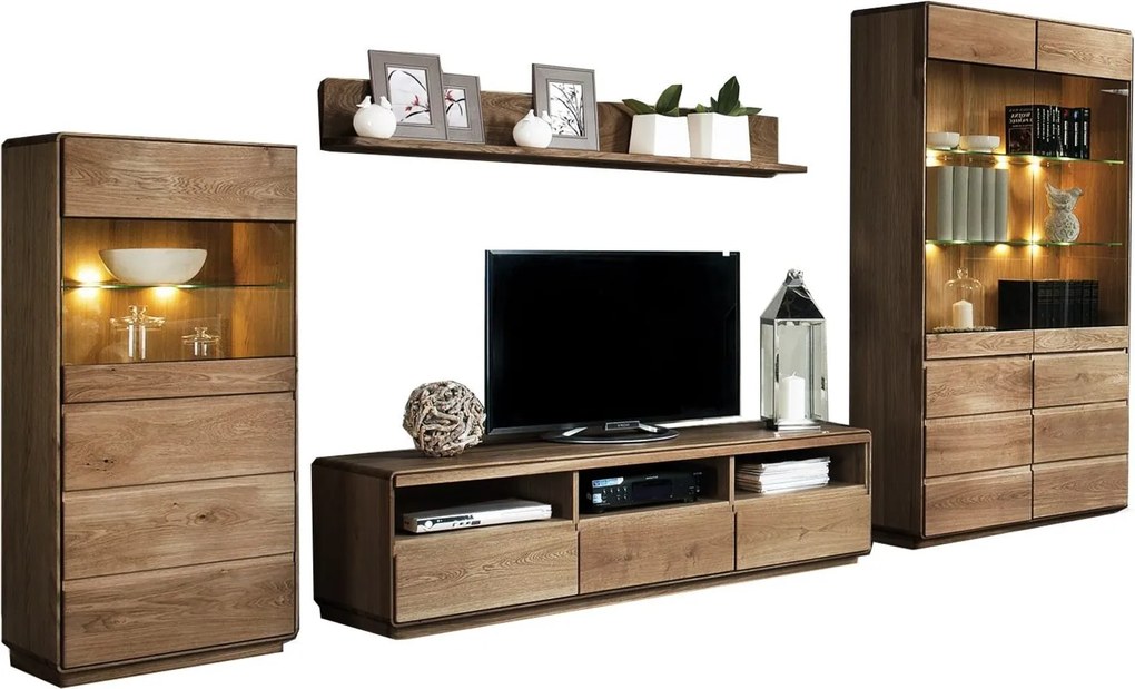 Set stejar masiv Living Serena 4 Piese - Fara iluminare