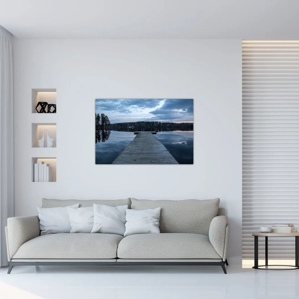 Tablou - Ponton de lemn, lac (90x60 cm)