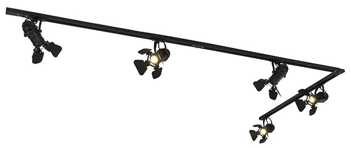 Sistem de șine inteligent negru cu 5 lumini inclusiv Wi-Fi GU10 - Movie