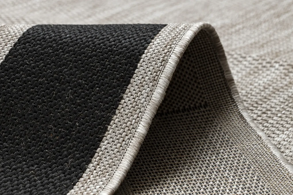 Covor sisal Floorlux 20195 argintiu  si negru