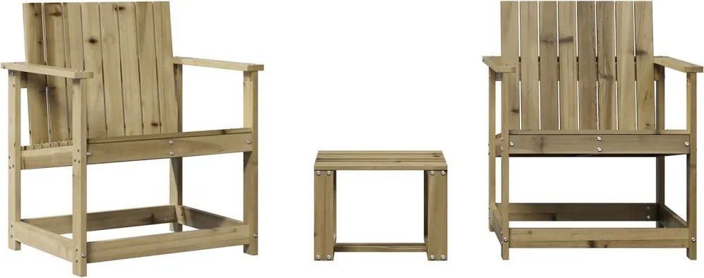 vidaXL Set mobilier de grădină, 3 piese, lemn de pin impregnat