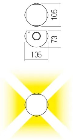 Aplică LED de exterior Redo 90500 MILESTONE 4xLED/3W/230V IP54 antracit