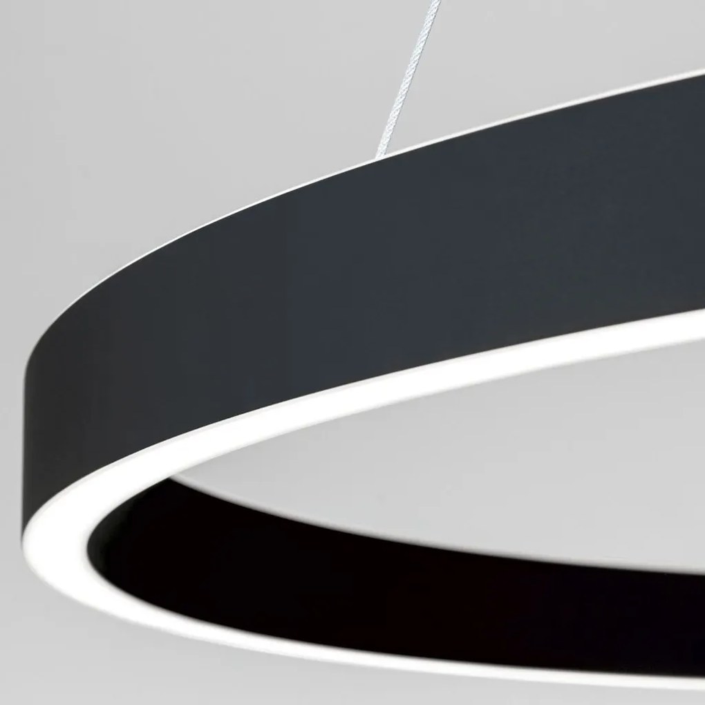 Lustra LED circulara iluminat sus si jos KOLK negru 80cm