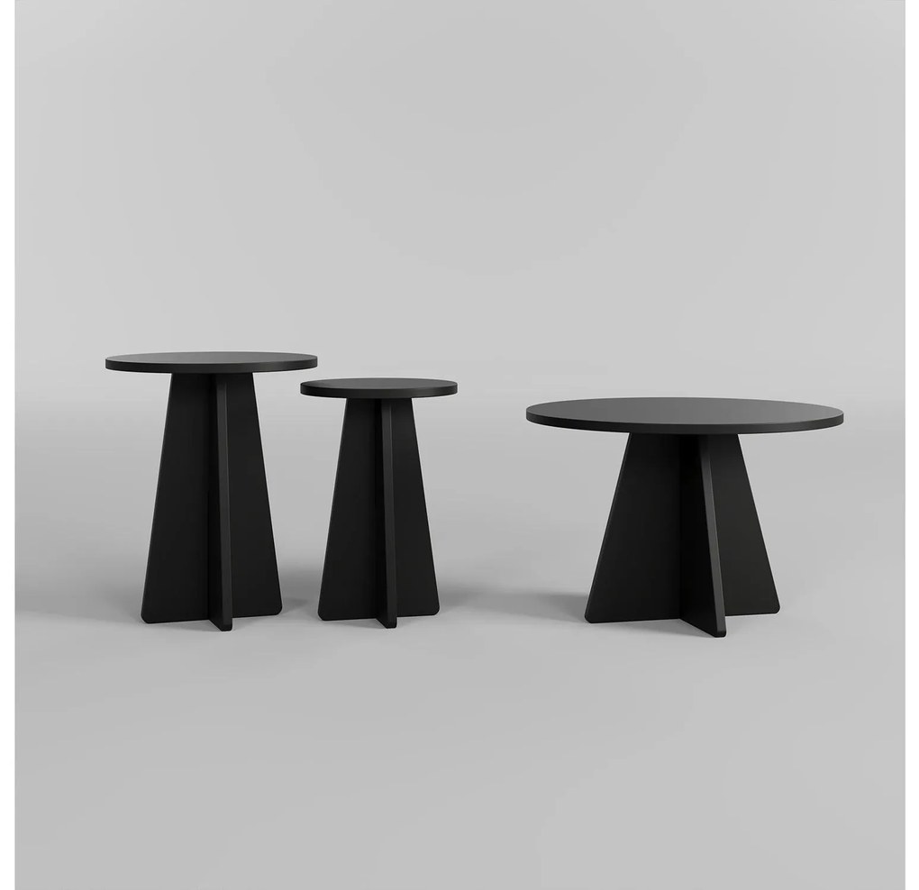 Set 2 buc măsuțe de cafea Madeline 3 (Negru). 1089600