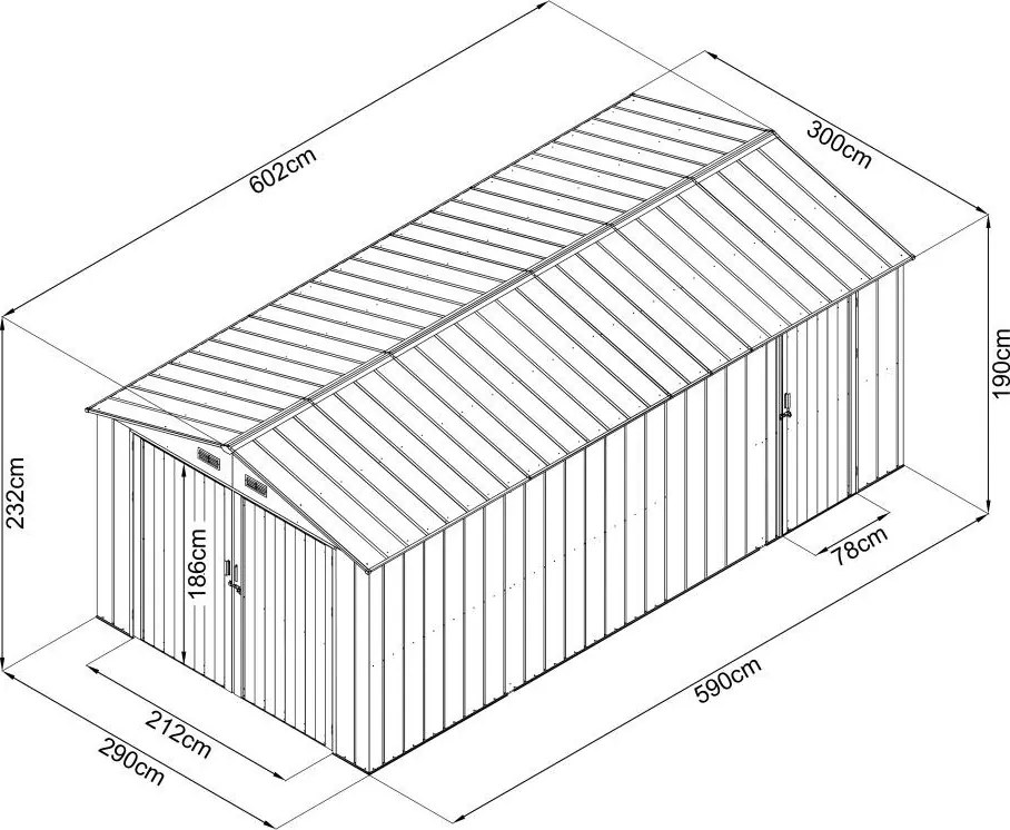 Căsuță de grădină / garaj Avenberg 6,02 x 3 m ANTRACIT CG-K2010-B