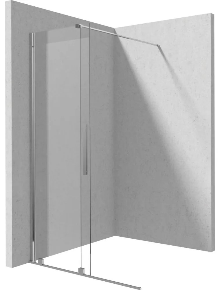 Set paravan dus sticla securizata walk-in, usa glisanta, 100x195 cm, Deante Prizma, cu rigola dus, iesire laterala, 700 mm, Cersanit Tako Slim