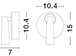 Aplica cu Spot LED directionabil stil minimalist TICO negru, NVL-9695147