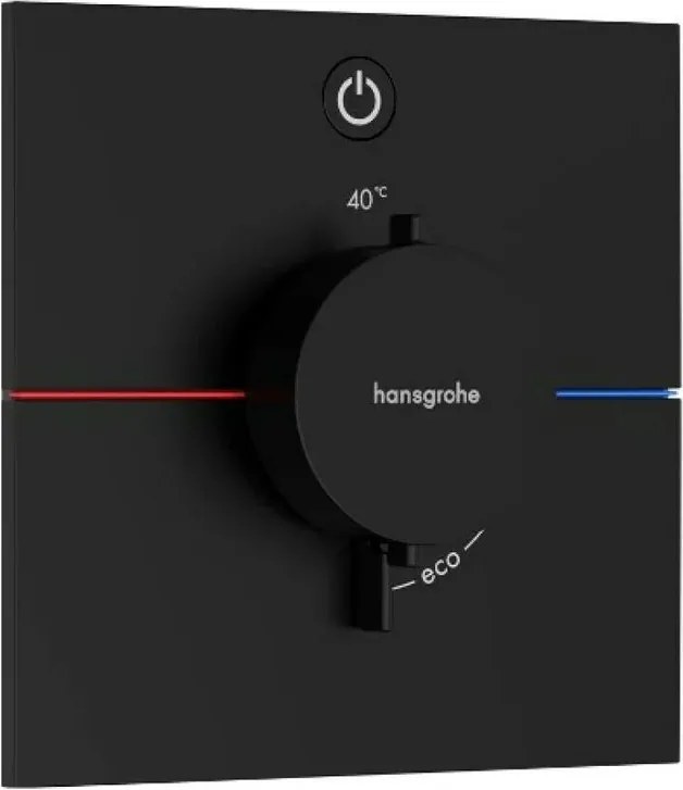 Baterie dus termostatata incastrata negru mat Hansgrohe ShowerSelect Comfort E 1 functie