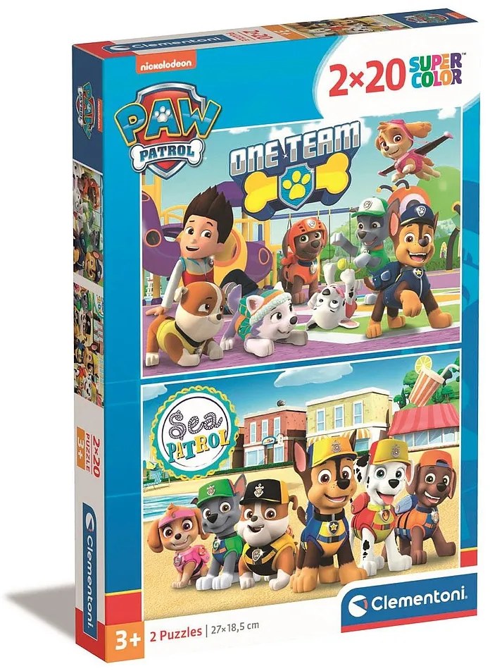 Patrula Cățelușilor Sea Puzzle cu 2x20 de piese Clementoni