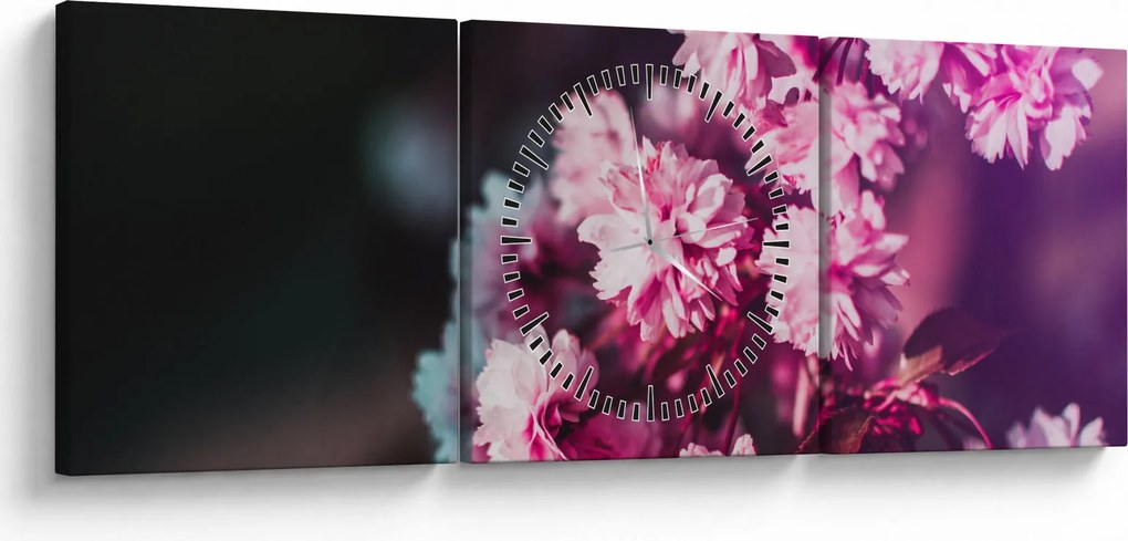 Tablou cu florile copacilor (cu ceas) (90x30 cm)