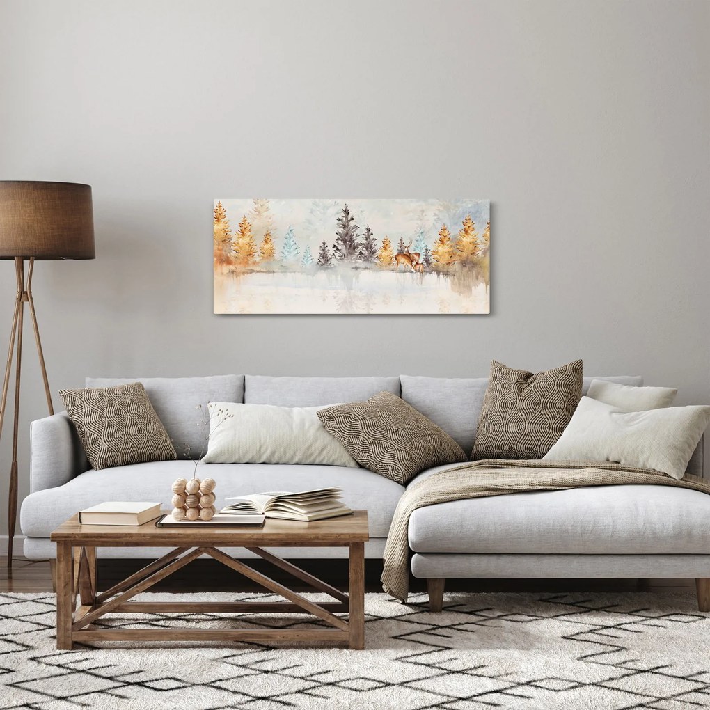 Tablou - Pădure în acuarelă (120x50 cm)