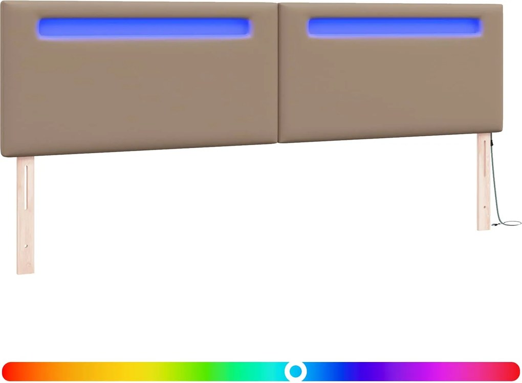 vidaXL Tăblie LED Cappuccino 200 cm Piele artificială