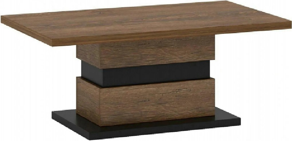 Masuta cafea DELIS T, stejar/negru, DTD laminat, 110x65x46 cm