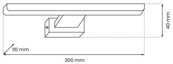 Aplica LED de perete pentru baie SHINE, 7W/230V, 30 cm, IP44, crom lucios