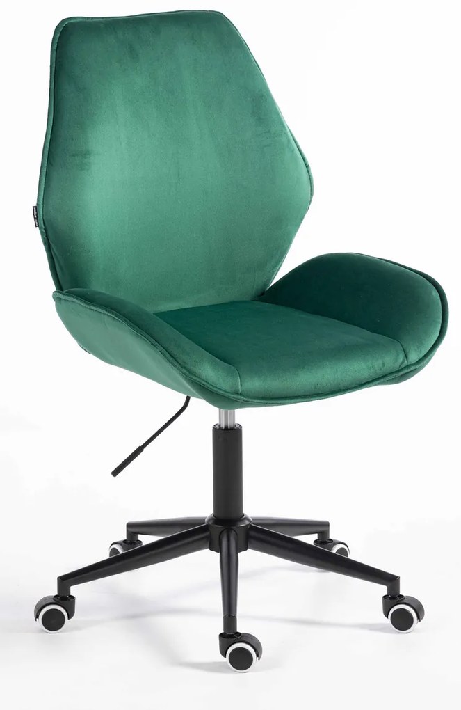 HR350K Scaun Verde din Catifea Bază Neagră