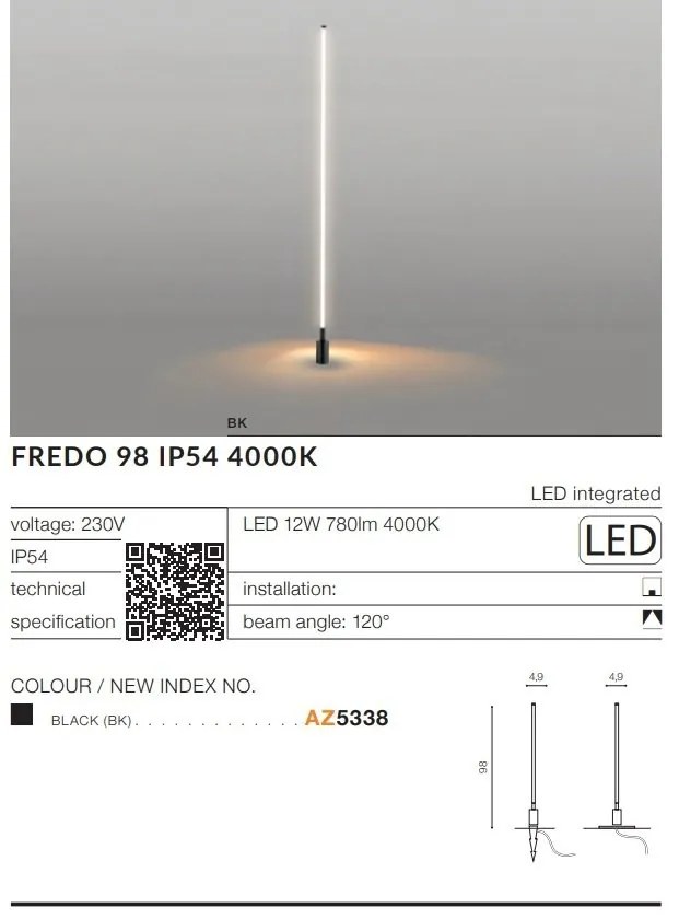 Corp cu tarus iluminat arhitectural exterior IP54 LED FREDO 98