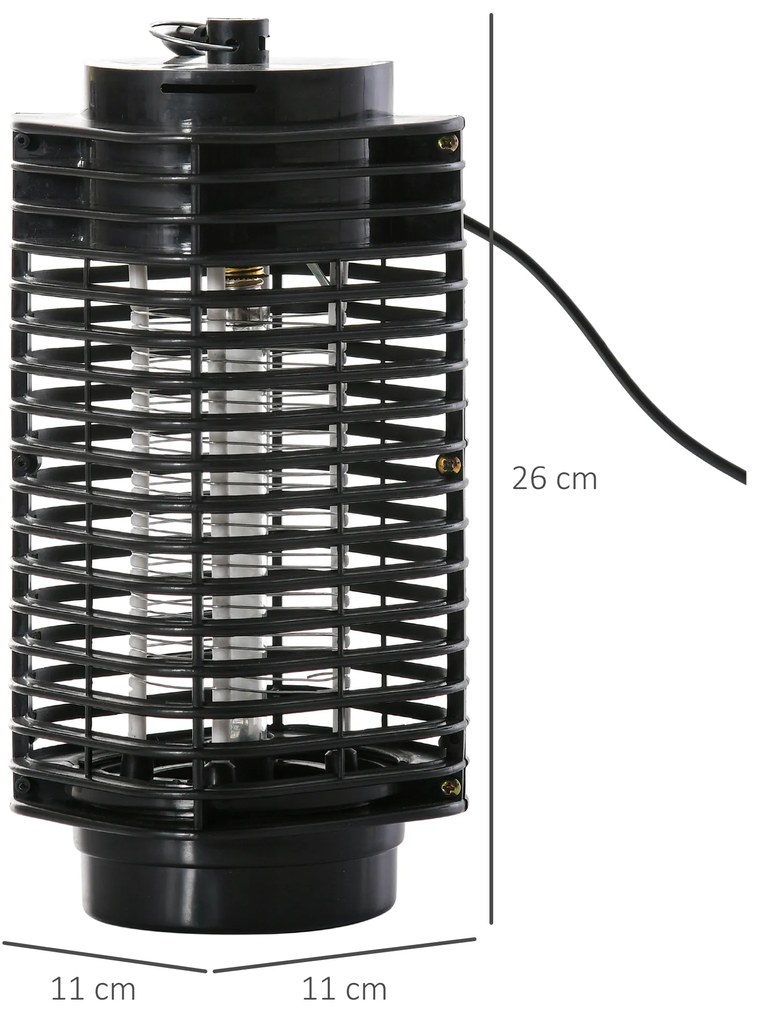 Outsunny Lampă Antițânțari cu Lumină UV pentru Interior și Exterior, Negru | Aosom Romania