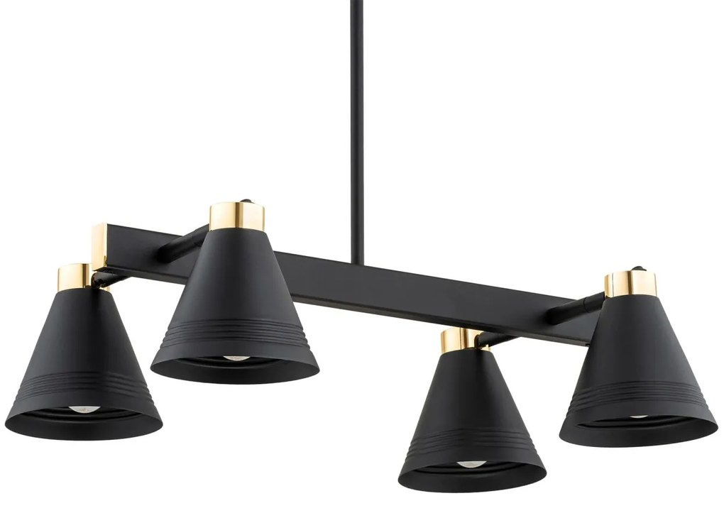 Lustra cu 4 brate design modern AVALONE negru