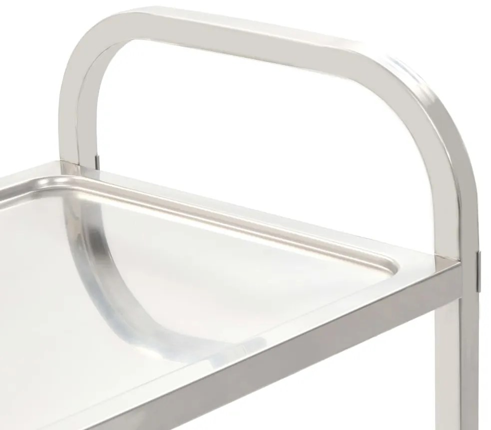 Carucior de bucatarie 2 niveluri 96,5x55x90 cm otel inoxidabil