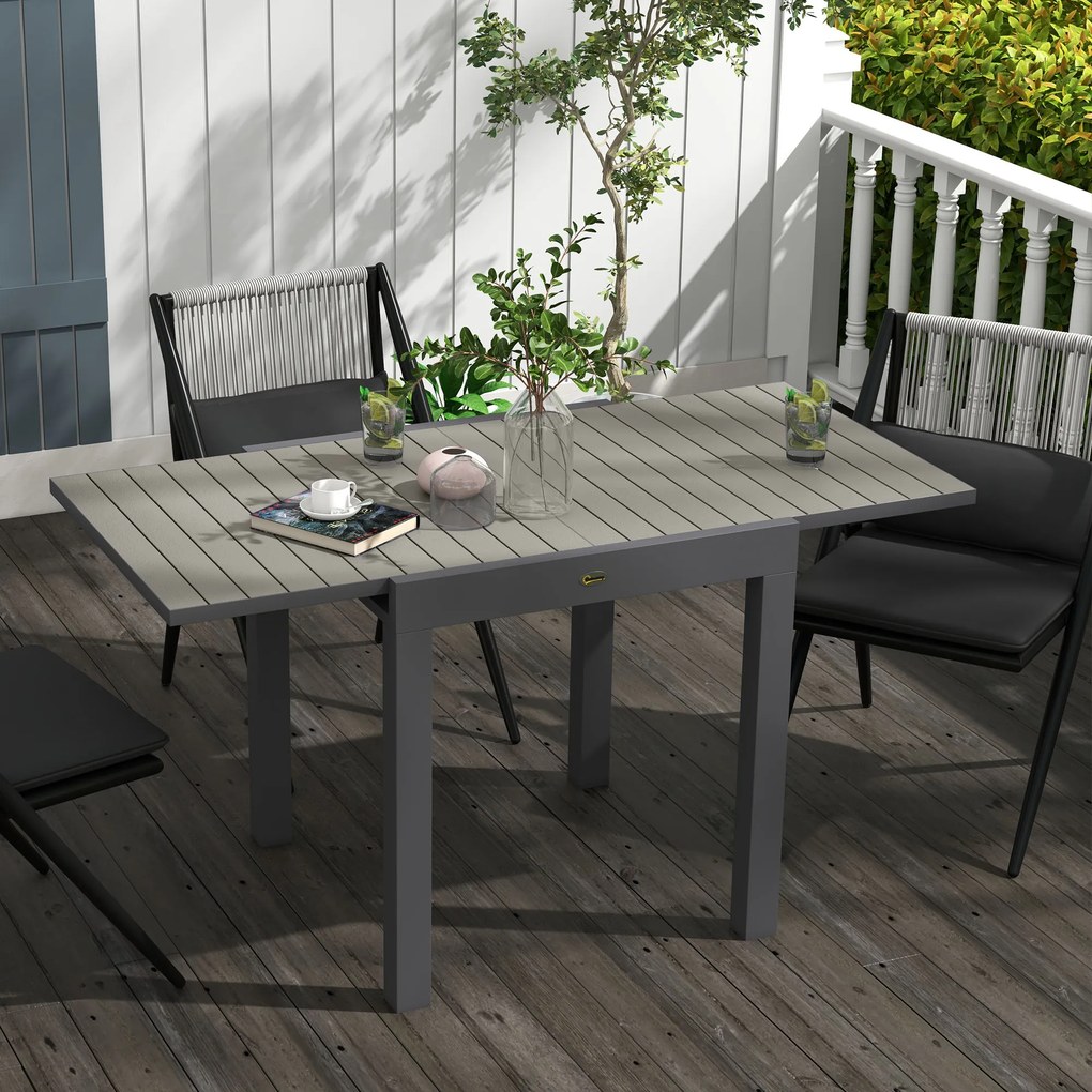 Masă extensibilă pentru terasă Outsunny, cu 4-6 locuri, 81-162 cm | Aosom Romania