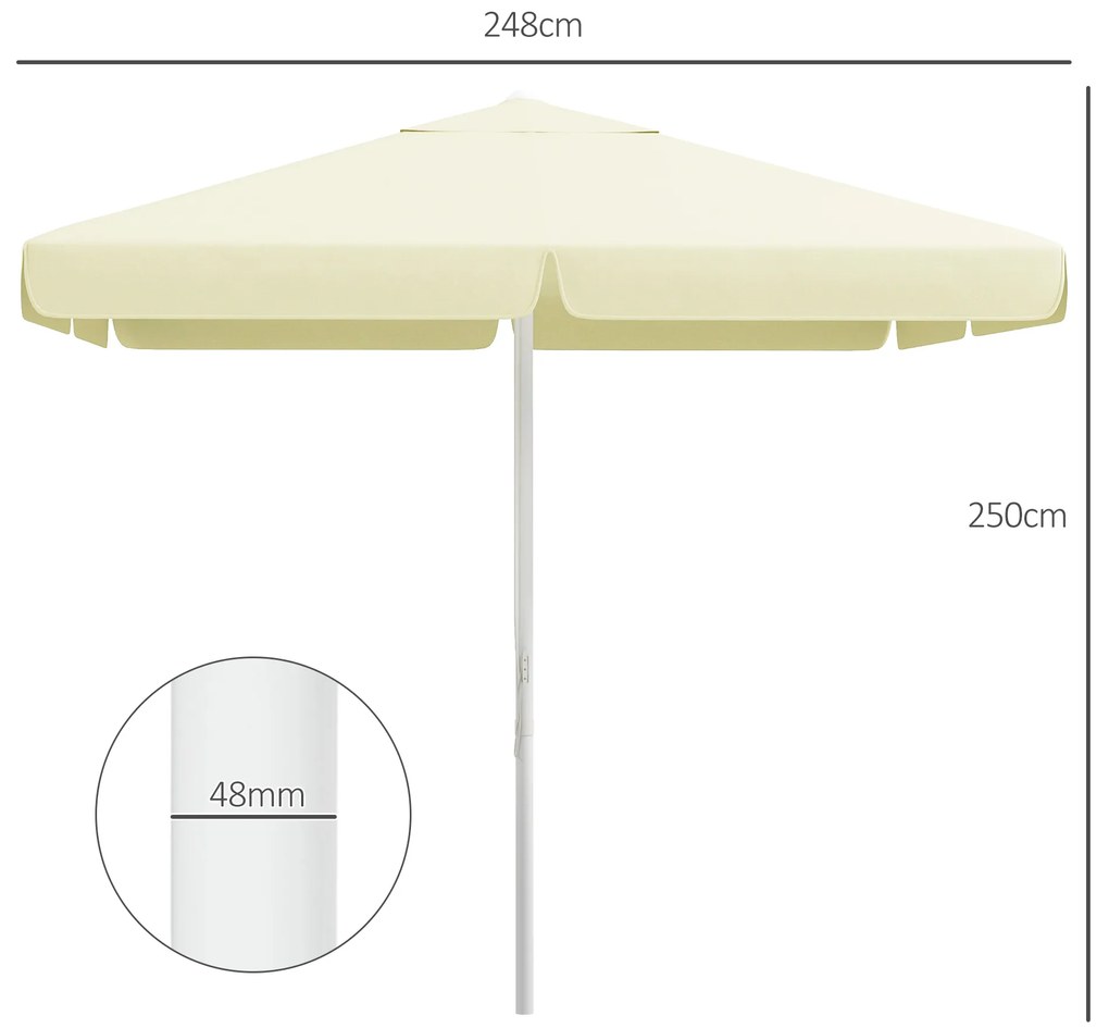 Outsunny Umbrelă Soare Exterior Gradină Reglabilă 4cm Copertină 8 Nervuri | Aosom Romania