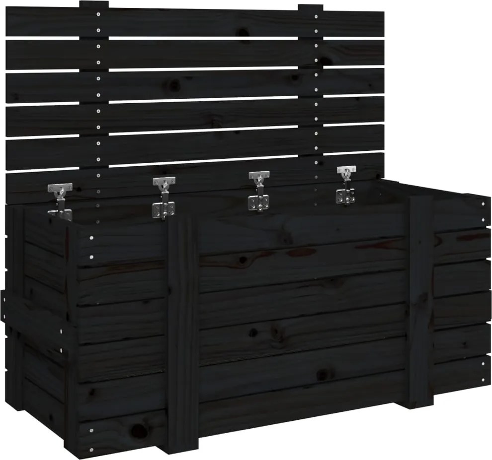 vidaXL Cutie de depozitare, negru, 91x40,5x42 cm, lemn masiv de pin