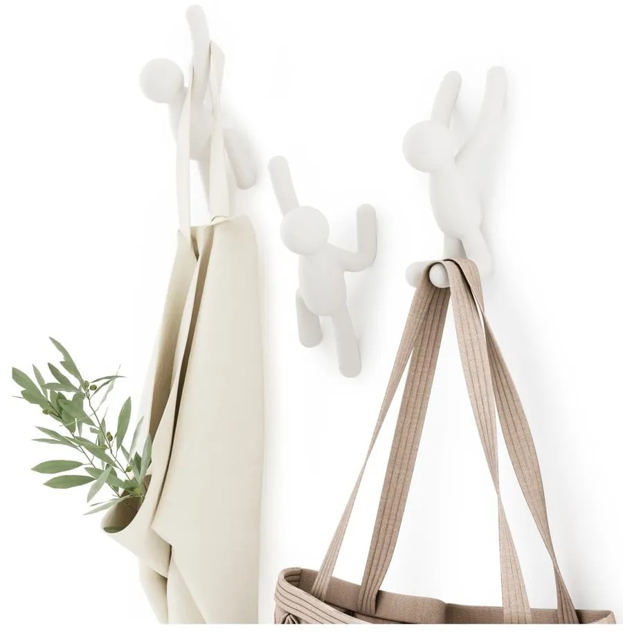 Cârlige 3 buc. de montat pe perete din plastic Buddy – Umbra