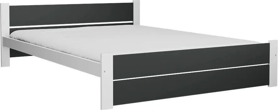 Pat IKAROS DOUBLE 160 x 200 cm, antracit/alb Saltea: Saltea Coco Maxi 20 cm, Somiera: cu somiera din laturi