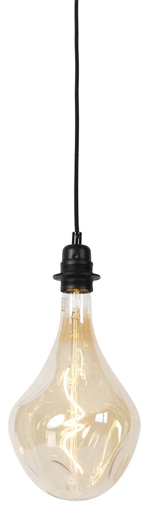 Lampă suspendată neagră cu dimmer incluzând LED auriu cu dimmer - Cava Luxe